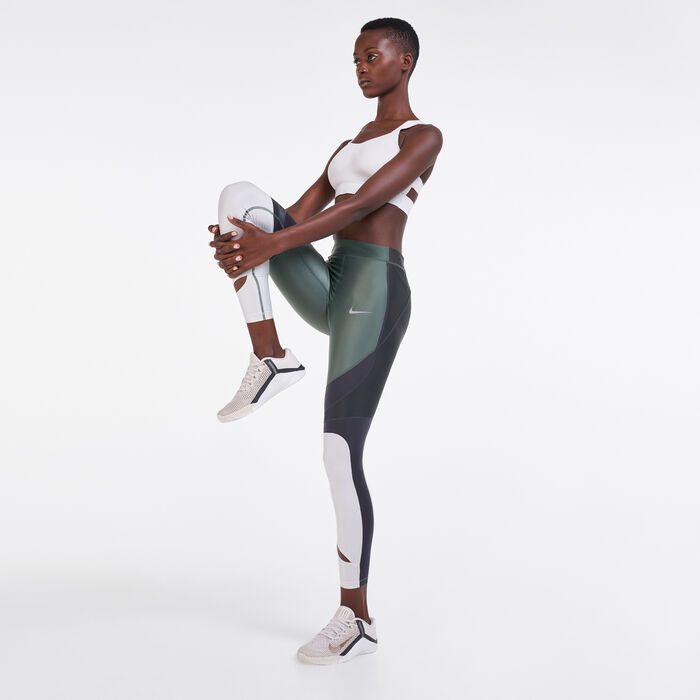 Lux High-Waisted Colorblock Leggings In FOREST GREEN Reebok, 60% OFF