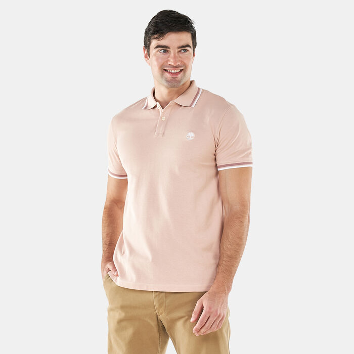 Timberland Men's Millers River Tipped Polo Shirt Pink Timberland Men's Millers River Tipped Polo Shirt Pink image number 0
