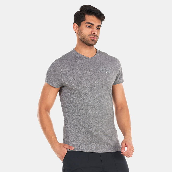SQUATWOLF Men's V-Neck Muscle T-Shirt Grey SQUATWOLF Men's V-Neck Muscle T-Shirt Grey image number 0