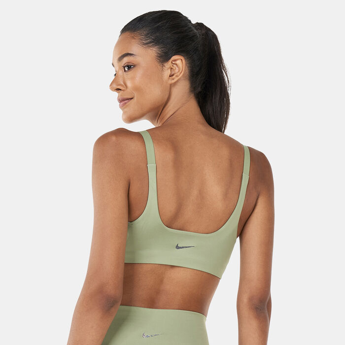 Nike Women's Yoga Dri-FIT Indy Graphic Sports Bra Green image number 1