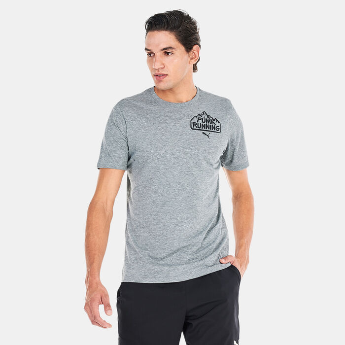PUMA Men's Run Graphic T-Shirt Grey PUMA Men's Run Graphic T-Shirt Grey image number 0