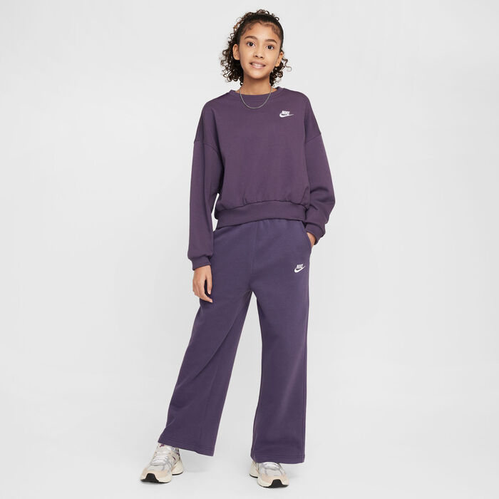 Nike Kids' Sportswear Club Fleece Boxy Sweatshirt Purple Nike Kids' Sportswear Club Fleece Boxy Sweatshirt Purple image number 2