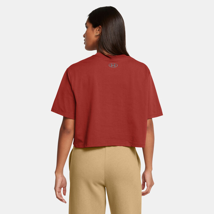 Under Armour Women's Logo Crop Top Orange image number 1
