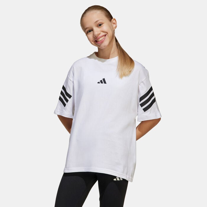 adidas Kids' Future Icons 3-Stripes T-Shirt White adidas Kids' Future Icons 3-Stripes T-Shirt White image number 0