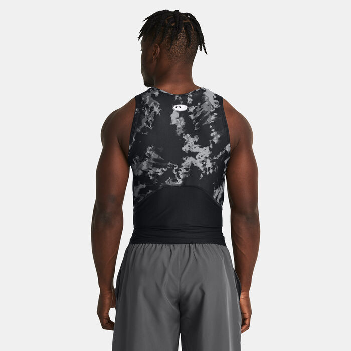 Under Armour Men's HeatGear Iso-Chill Graphic Printed Training Tank Top Black image number 1