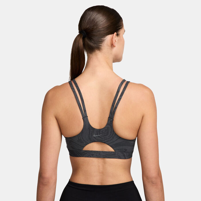 Nike Women's Zenvy Light-Support Printed Training Sports Bra Black Nike Women's Zenvy Light-Support Printed Training Sports Bra Black image number 1