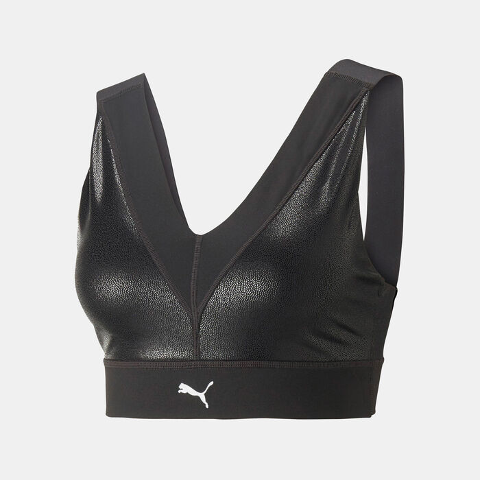 PUMA Women's Elektro Summer Mid Impact Sports Bra Black PUMA Women's Elektro Summer Mid Impact Sports Bra Black image number 0