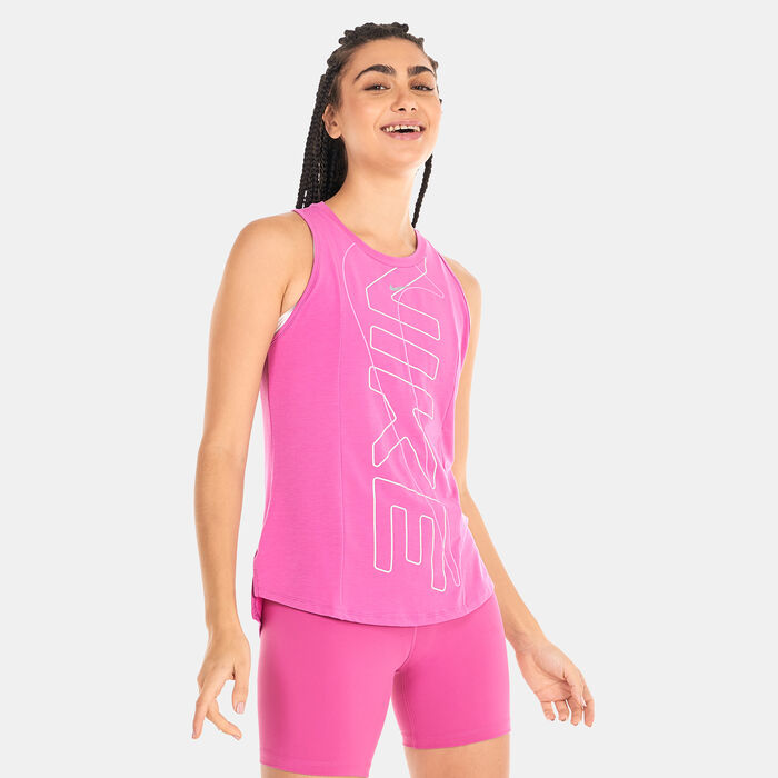 Nike Women's Dri-FIT One Luxe Tank Top Pink image number 0
