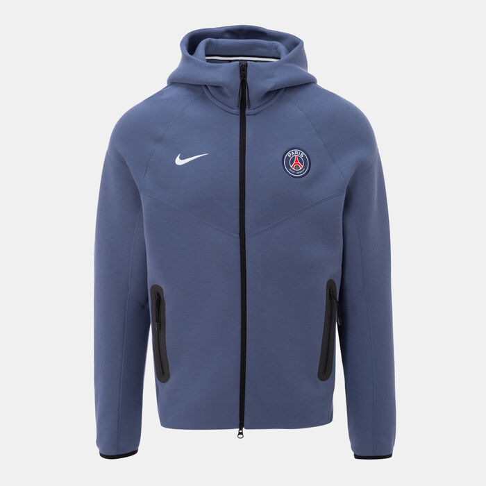 Nike Men's Paris Saint-Germain Tech Fleece Windrunner Football Hoodie Blue Nike Men's Paris Saint-Germain Tech Fleece Windrunner Football Hoodie Blue image number 0
