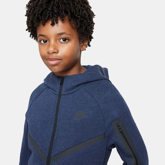 Nike Kids' Sportswear Tech Fleece Full-Zip Hoodie Blue image number 3