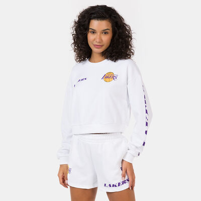 New Era Women's NBA Los Angeles Lakers Wordmark Sweatshirt White