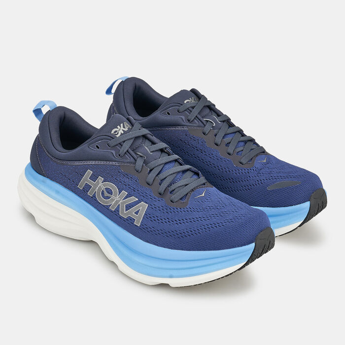 HOKA Men's Bondi 8 Shoe Grey HOKA Men's Bondi 8 Shoe Grey image number 2
