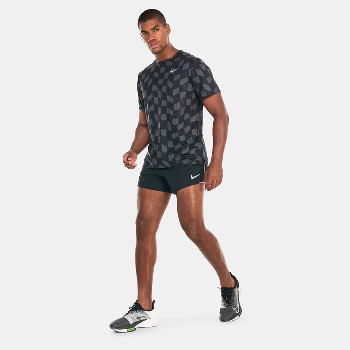 Nike Men's Dri-FIT Miler Running Top Black Nike Men's Dri-FIT Miler Running Top Black image number 2