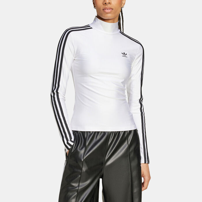 adidas Originals Women's Adicolor 3-Stripes Turtleneck Top White image number 3