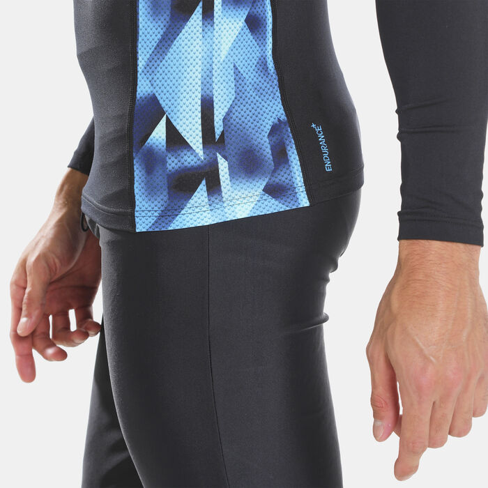 Speedo Men's Printed Long Sleeve Rashguard Black Speedo Men's Printed Long Sleeve Rashguard Black image number 4