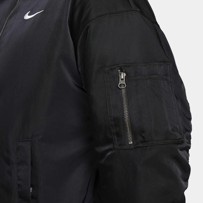Nike Women's Sportswear Reversible Varsity Bomber Jacket Black Nike Women's Sportswear Reversible Varsity Bomber Jacket Black image number 3