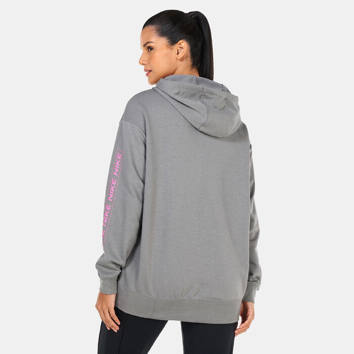 Nike Women's Pro Dri-FIT Get Fit Graphic Hoodie Grey Nike Women's Pro Dri-FIT Get Fit Graphic Hoodie Grey image number 1