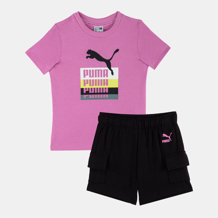 PUMA Kids' Minicats Brand Love Short Set Purple image number 3