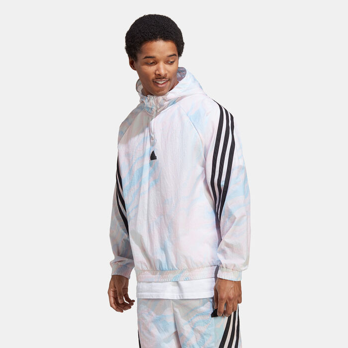 adidas Men's Future Icons Allover Print Hoodie Peach adidas Men's Future Icons Allover Print Hoodie Peach image number 0
