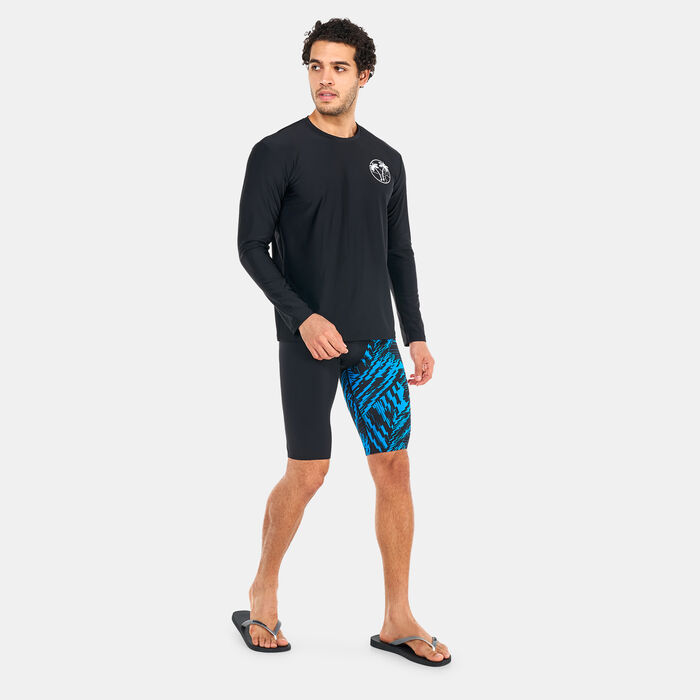 Speedo Men's Allover V-Cut Swimming Jammer Shorts Black Speedo Men's Allover V-Cut Swimming Jammer Shorts Black image number 2