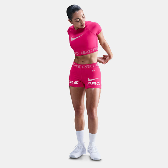 Nike Women's Pro Dri-FIT Crop Top Pink image number 2