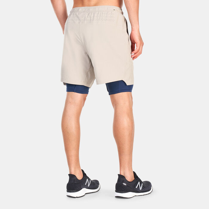 New Balance Men's R.W.Tech 7-inch 2-in-1 Shorts Grey New Balance Men's R.W.Tech 7-inch 2-in-1 Shorts Grey image number 1
