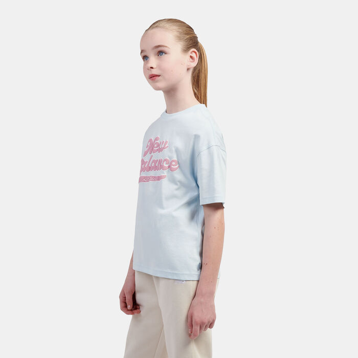 New Balance Kids' Script Graphic T-Shirt Blue image number 1