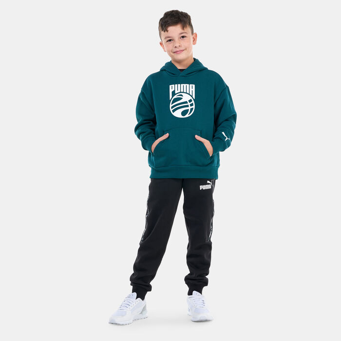 PUMA Kids' Posterize Basketball Pullover Hoodie Green PUMA Kids' Posterize Basketball Pullover Hoodie Green image number 2