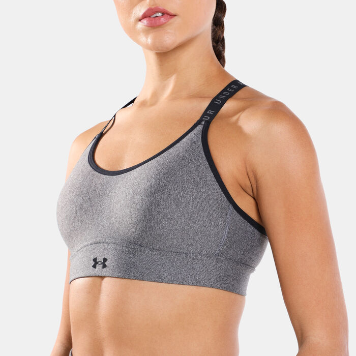 Under Armour Women's UA Infinity Mid Heather Cover Sports Bra Green Under Armour Women's UA Infinity Mid Heather Cover Sports Bra Green image number 3