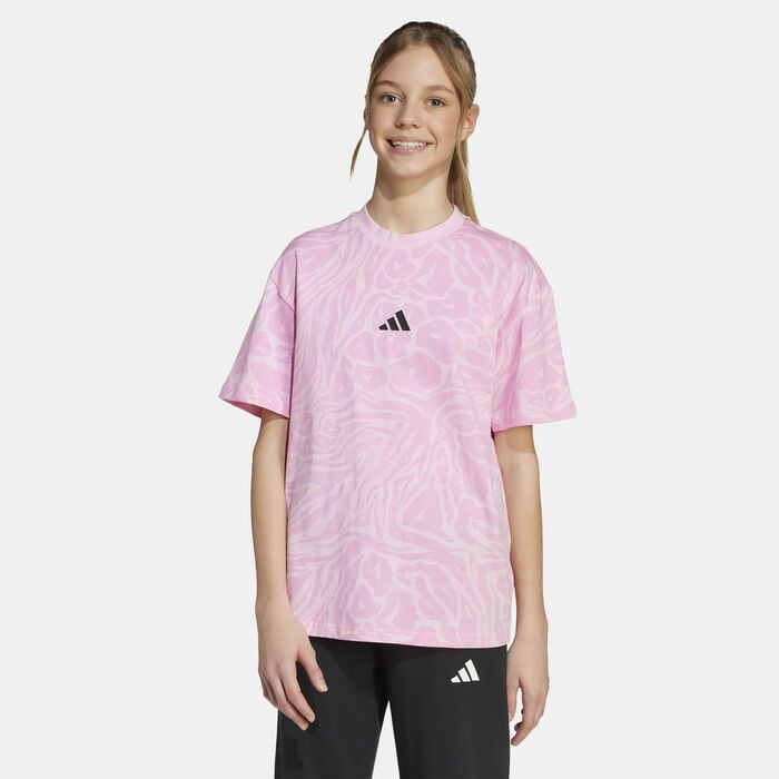 adidas Kids' Future Icons Logo T-Shirt Pink adidas Kids' Future Icons Logo T-Shirt Pink image number 0