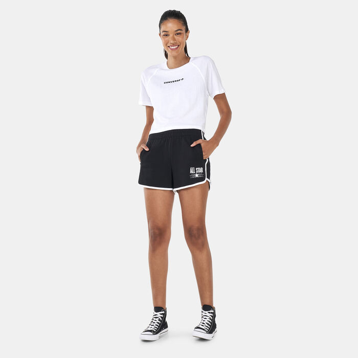 Converse Women's Striped Wordmark T-Shirt White Converse Women's Striped Wordmark T-Shirt White image number 2