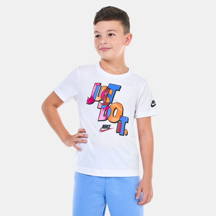 Nike Kids' Puzzle Just Do It T-Shirt White Nike Kids' Puzzle Just Do It T-Shirt White image number 0