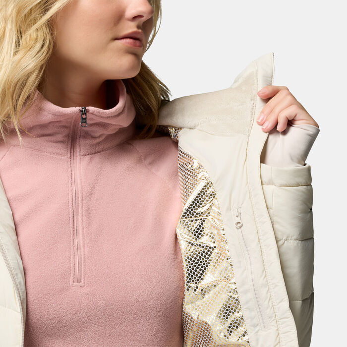Columbia Women's Joy Peak II Hooded Insulated Hiking Jacket Beige image number 3