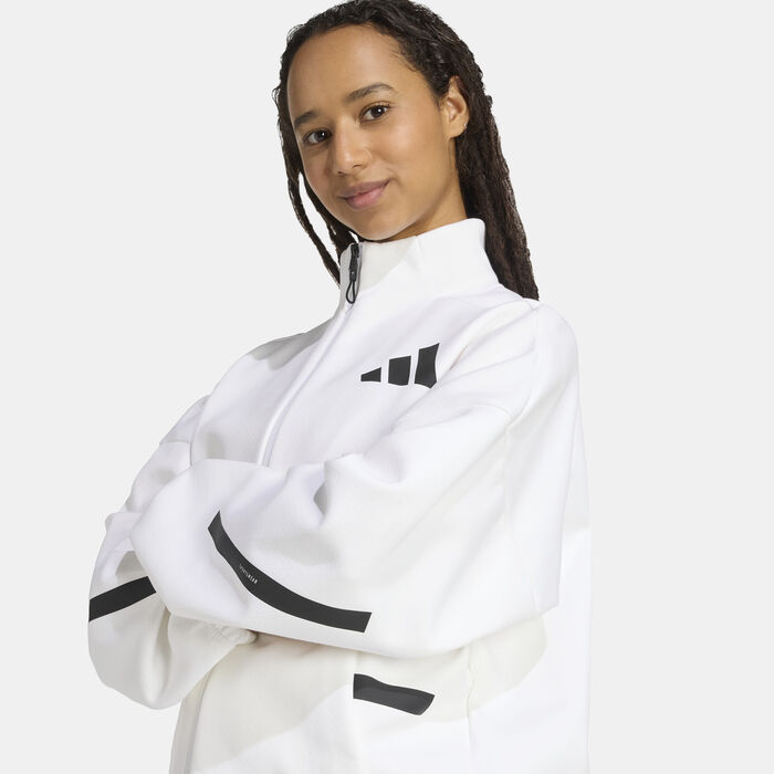 adidas Women's Z.N.E. Track Jacket White adidas Women's Z.N.E. Track Jacket White image number 3