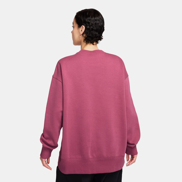 Nike Women's Sportswear Phoenix Fleece Sweatshirt Red Nike Women's Sportswear Phoenix Fleece Sweatshirt Red image number 1