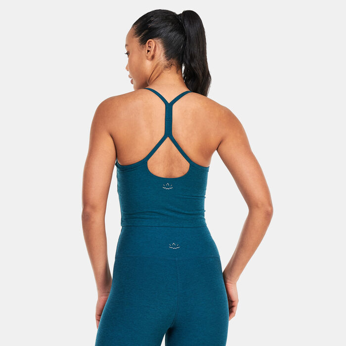 BEYOND YOGA Women's Spacedye Slim Racerback Cropped Tank Top Green BEYOND YOGA Women's Spacedye Slim Racerback Cropped Tank Top Green image number 1
