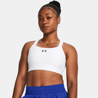 Under Armour Women's HeatGear Armour High-Support Training Sports Bra White
