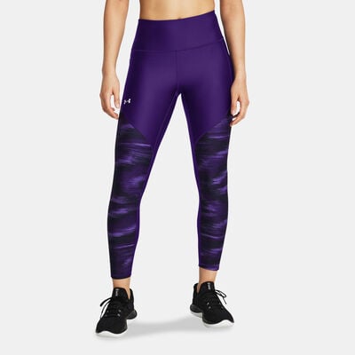 Under Armour Women's UA Tech Printed Panel Ankle Leggings Purple Under Armour Women's UA Tech Printed Panel Ankle Leggings Purple