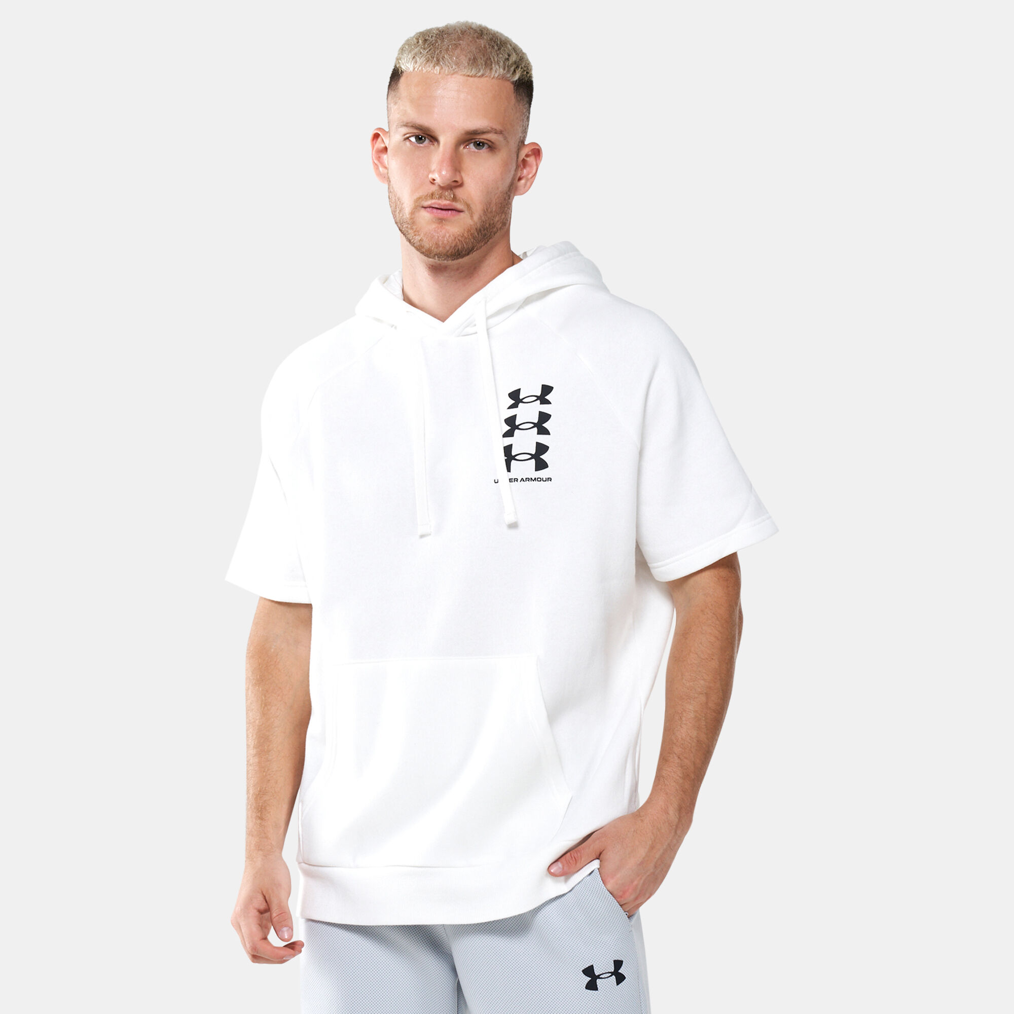 Men's ua rival fleece multilogo short sleeve hoodie