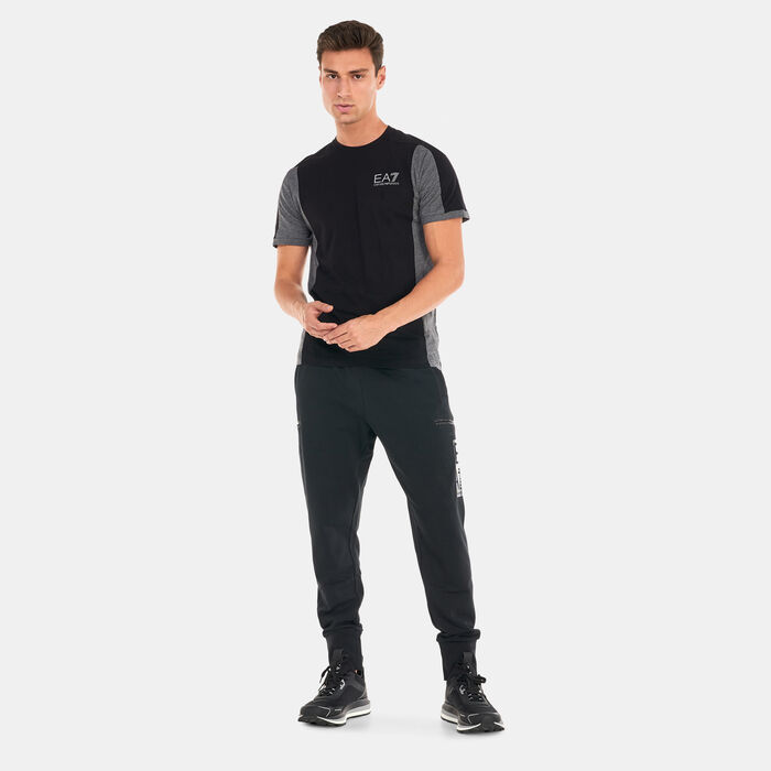 EA7 Emporio Armani Men's Train Athletic Colour-Block T-Shirt Black EA7 Emporio Armani Men's Train Athletic Colour-Block T-Shirt Black image number 2