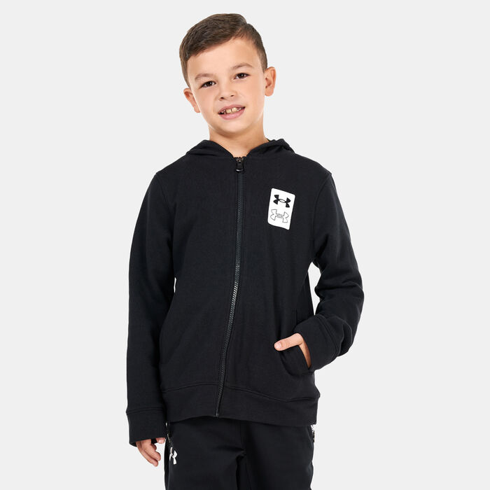 Under Armour Kids' Rival Terry Full-Zip Hoodie Black Under Armour Kids' Rival Terry Full-Zip Hoodie Black image number 0