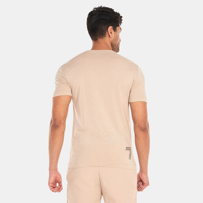 EA7 Emporio Armani Men's Big Logo Sand 7 Lines T-Shirt Beige image number 1