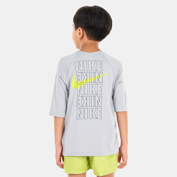 Nike Swim Kids' Short Sleeve Hydroguard Green Nike Swim Kids' Short Sleeve Hydroguard Green image number 1