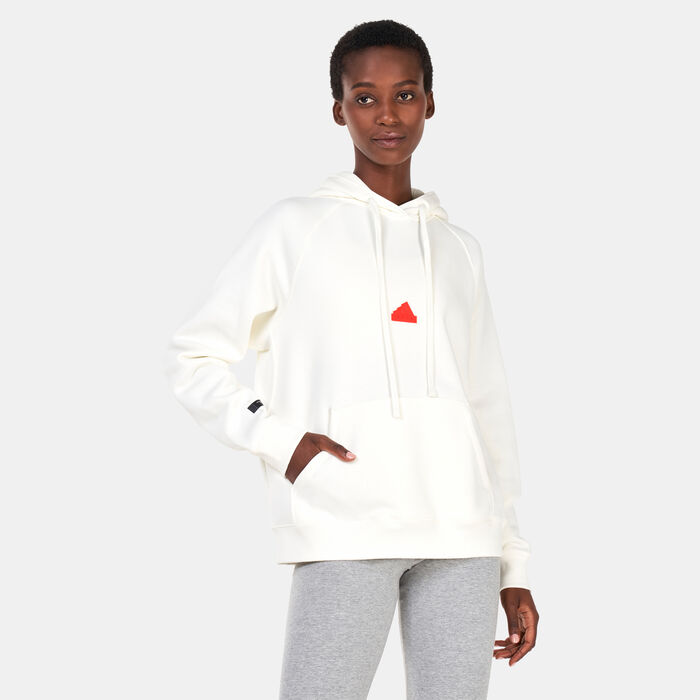 adidas Women's Oversized Hooded Sweatshirt Beige adidas Women's Oversized Hooded Sweatshirt Beige image number 0