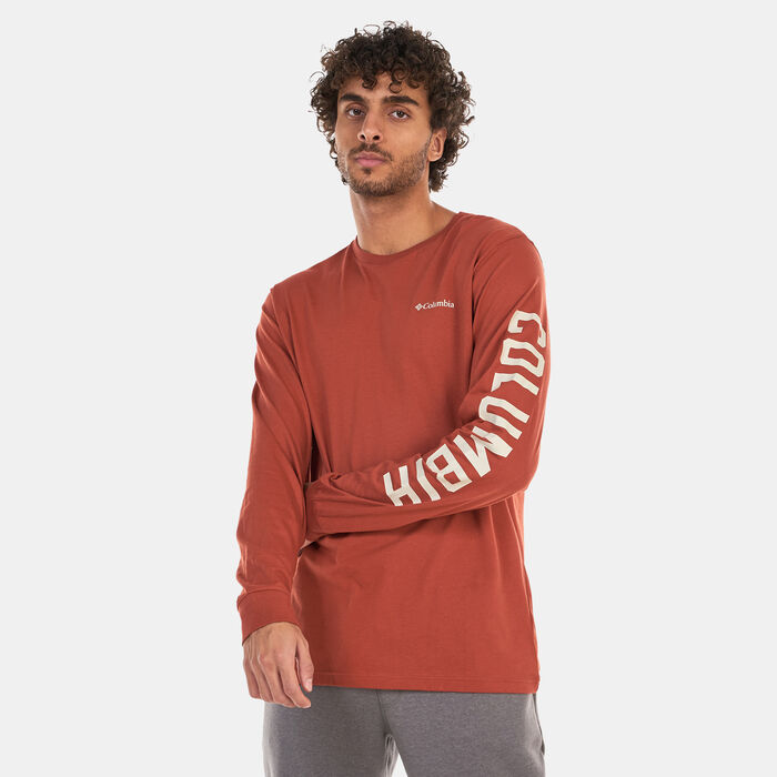 Columbia Men's Rockaway River Graphic Long Sleeve T-Shirt Orange image number 0