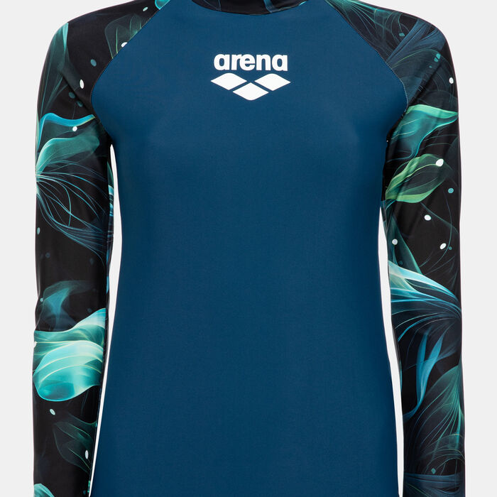 Arena Women's Modesty Long Sleeve Swimming Rashguard Black image number 2