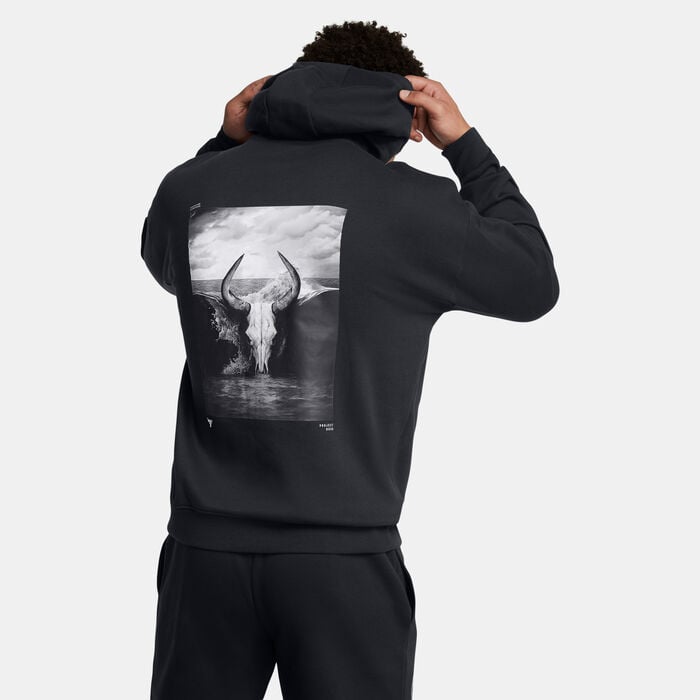 Under Armour Men's Project Rock Icon Fleece Hoodie Black Under Armour Men's Project Rock Icon Fleece Hoodie Black image number 1
