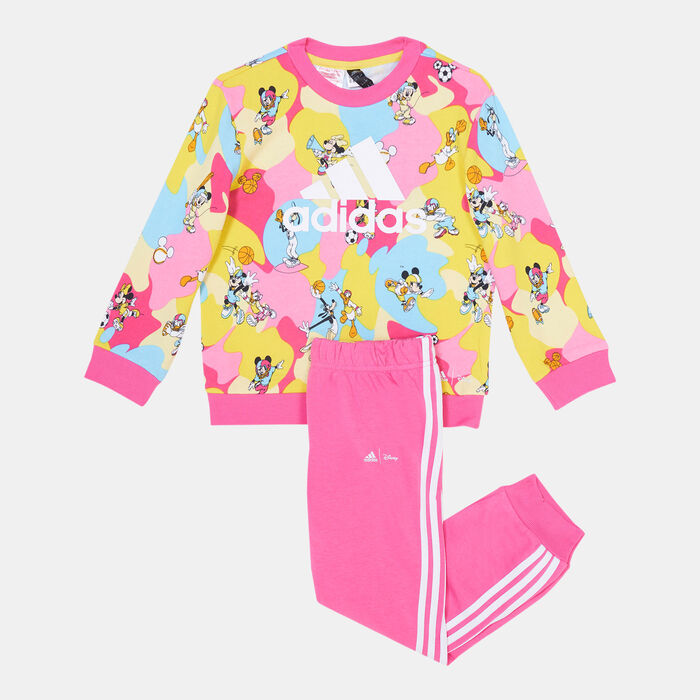 adidas Kids' x Disney Mickey Mouse Sweatshirt and Joggers Set Pink adidas Kids' x Disney Mickey Mouse Sweatshirt and Joggers Set Pink image number 0