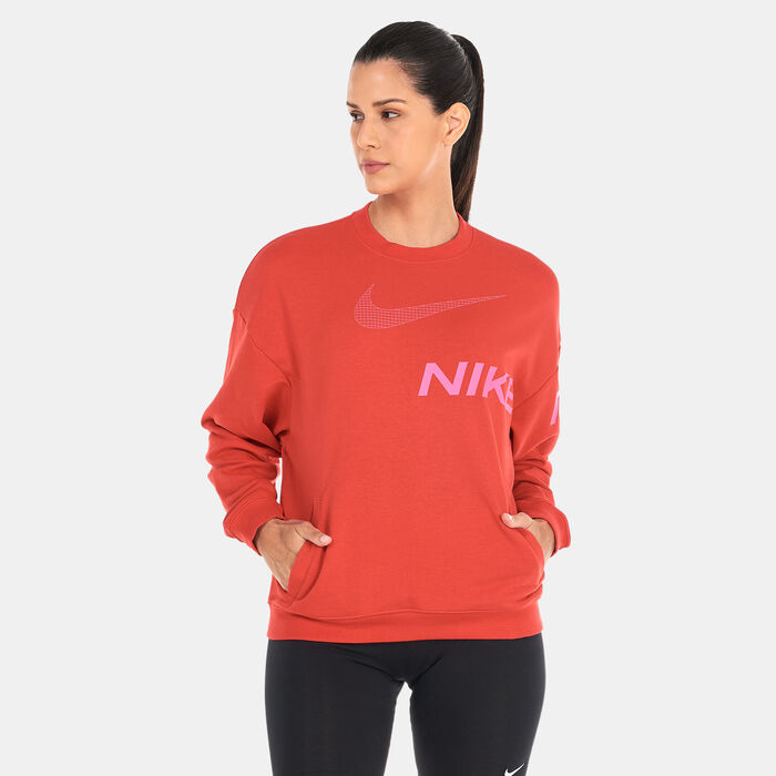 Nike Women's Dri-FIT Get Fit Graphic Crew Sweatshirt Red image number 0