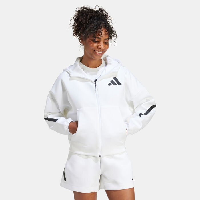 adidas Women's Z.N.E. Hoodie White adidas Women's Z.N.E. Hoodie White image number 2